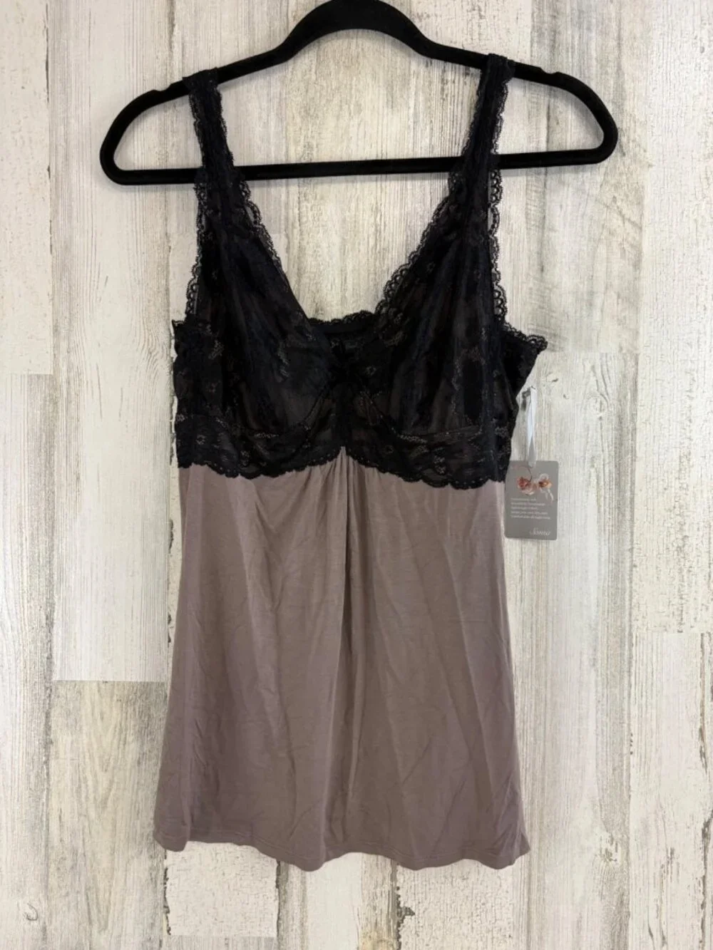 Soma Cool Nights Lace Bust Cami Pajama Top Sleepwear Mochaccino S NWT